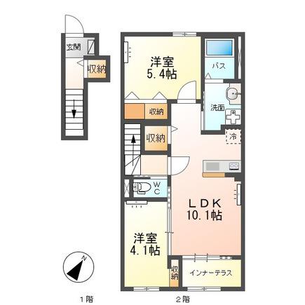 リバティコートH&M V(2LDK/2階)の間取り写真