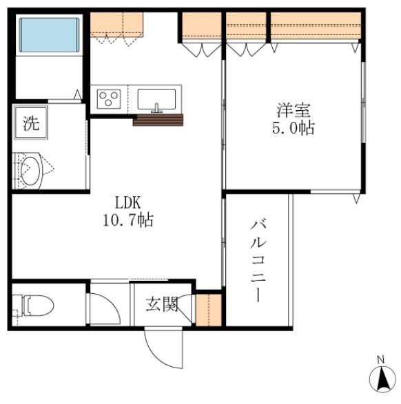IL SOLE 中葛西(1LDK/4階)の間取り写真