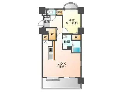 コーポラス本庄(1LDK/3階)の間取り写真