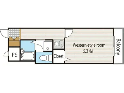 アートフォルテ(1K/4階)の間取り写真