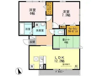 フェアリー(2LDK/1階)の間取り写真