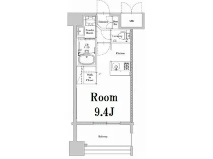 エンクレスト姪浜(ワンルーム/11階)の間取り写真