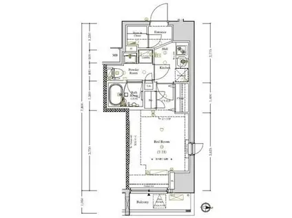 アクサス西大島ステーション(1K/10階)の間取り写真