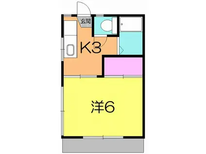 エステート河原町(1K/1階)の間取り写真