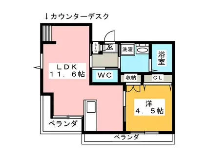 BEAMS COURT(1LDK/3階)の間取り写真