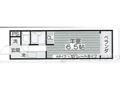 イーズIII(ワンルーム/3階)の間取り写真