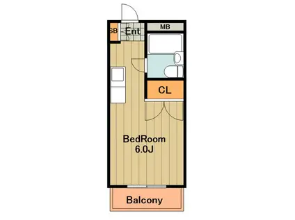 ドミール幸(1K/2階)の間取り写真