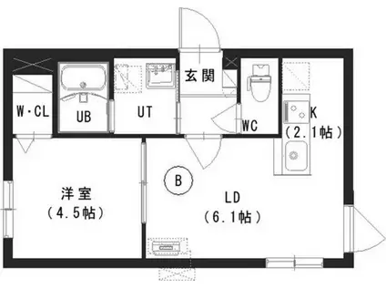 STELLA(1LDK/4階)の間取り写真