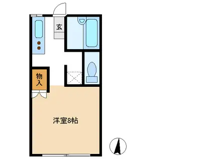 ファミーユ福寿(1K/2階)の間取り写真