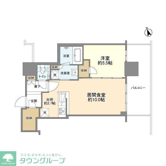 グランドシティタワー池袋(1LDK/16階)の間取り写真