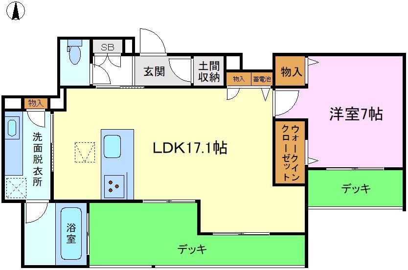 クレスティーク桂(1LDK/1階)の間取り写真
