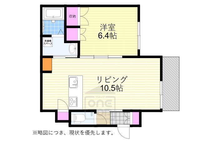 ヘーベルメゾン豊中(1LDK/2階)の間取り写真