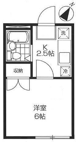 第3コーポラス山上(1K/2階)の間取り写真