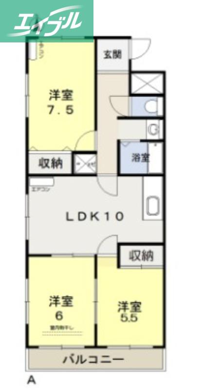 エバンス(3LDK/1階)の間取り写真