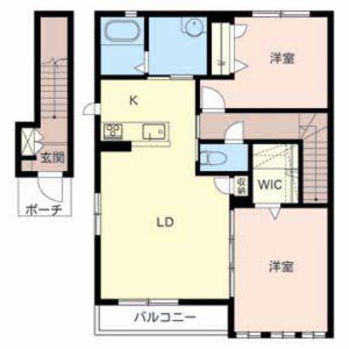 シャーメゾン長瀬(2LDK/2階)の間取り写真