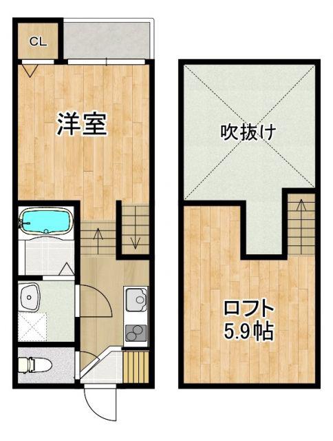 MODERN PALAZZO平和LIEBE(1SK/2階)の間取り写真