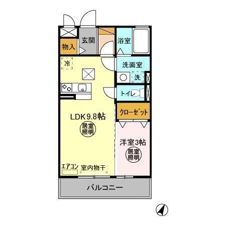 PRINCESS I(1LDK/1階)の間取り写真
