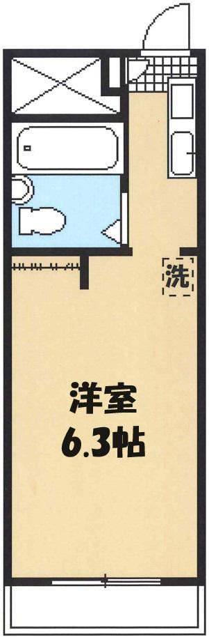 サンタアナ(ワンルーム/2階)の間取り写真