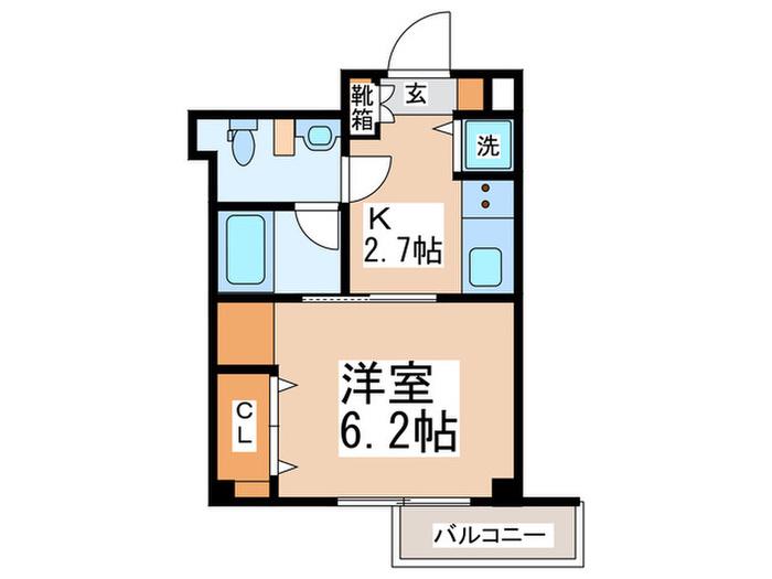 エルカーサII(1K/2階)の間取り写真