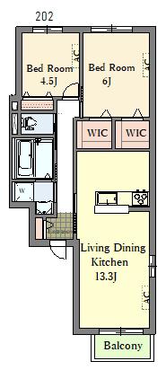 RESIDENCE SUITE SANGENJAYA(2LDK/2階)の間取り写真