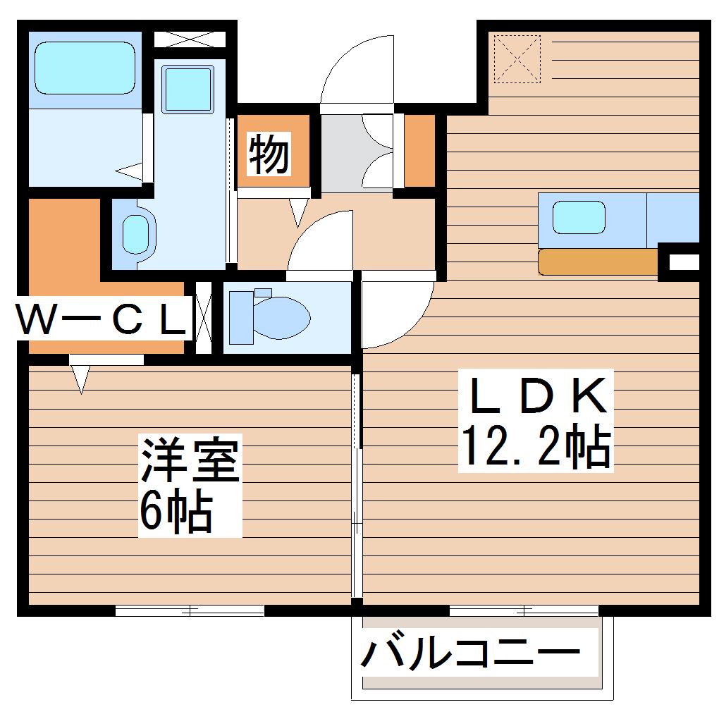 D-ROOM八乙女A(1LDK/1階)の間取り写真