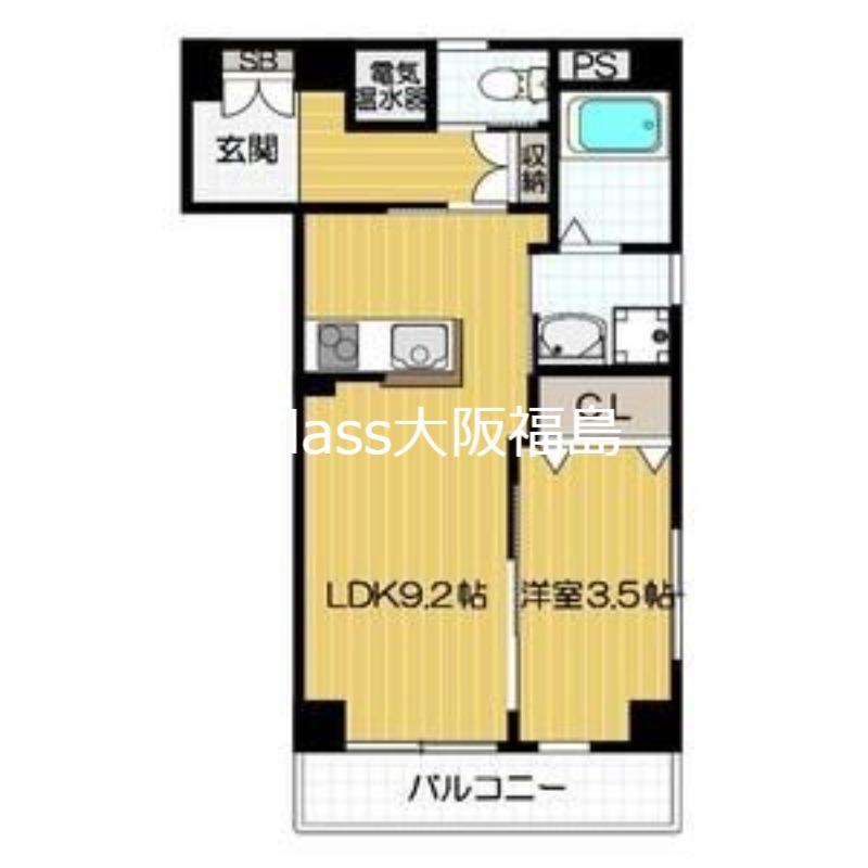 ボヌーリア(1LDK/3階)の間取り写真