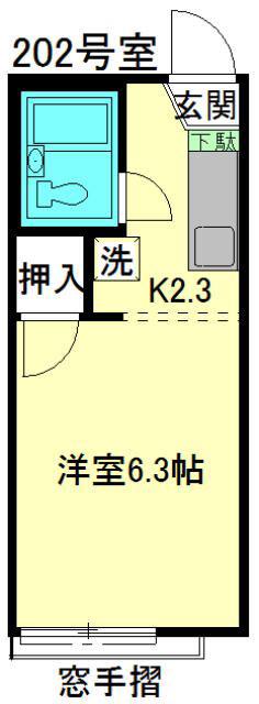 ジェイハウス(1K/2階)の間取り写真