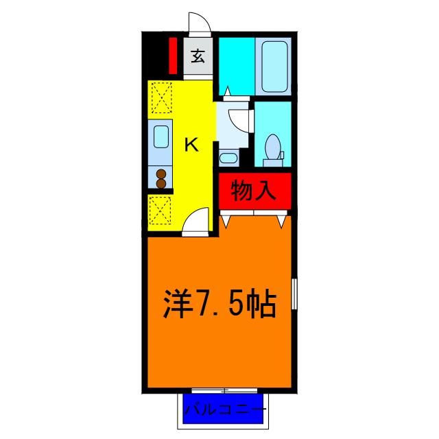 グレイスコート(1K/1階)の間取り写真