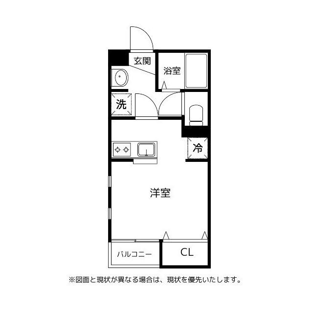 スカイヒルズ(ワンルーム/1階)の間取り写真