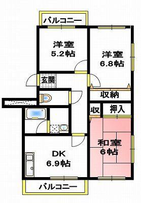 エミネンス(3DK/2階)の間取り写真