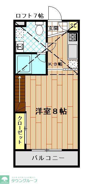 HI STAGEI(1K/2階)の間取り写真