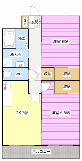 十王マンション(2DK/2階)の間取り写真
