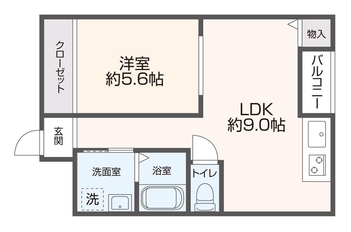 サンライズ長瀬(1LDK/1階)の間取り写真