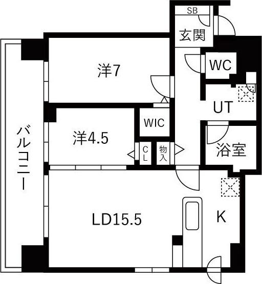ラクラッセ札幌ステーションシティ(2LDK/6階)の間取り写真
