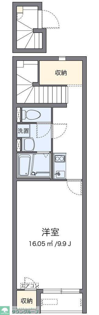 レオネクストからん(1K/2階)の間取り写真
