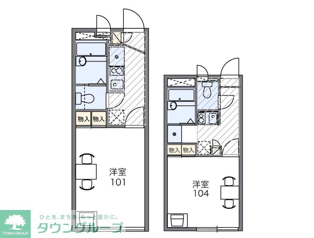 レオパレスルトレフル(1K/1階)の間取り写真