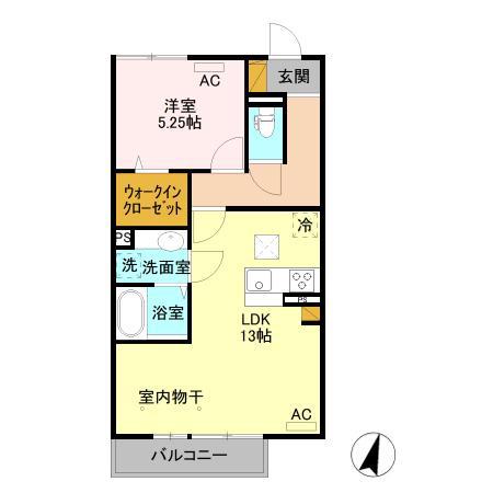 コンフォートレジデンス A(1LDK/1階)の間取り写真