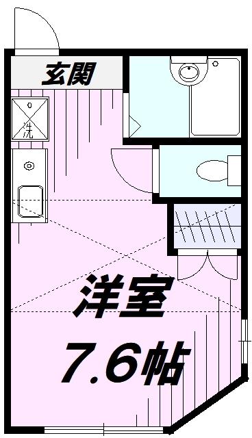 ウィスタリアII(ワンルーム/1階)の間取り写真