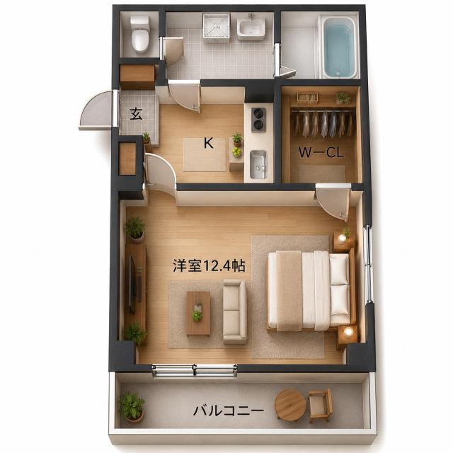 アビリティ上町弐番館(1K/4階)の間取り写真
