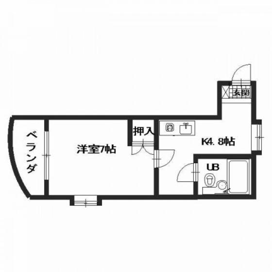 リヴラン西原(1DK/1階)の間取り写真