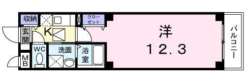 ハウスカームリー(1K/1階)の間取り写真