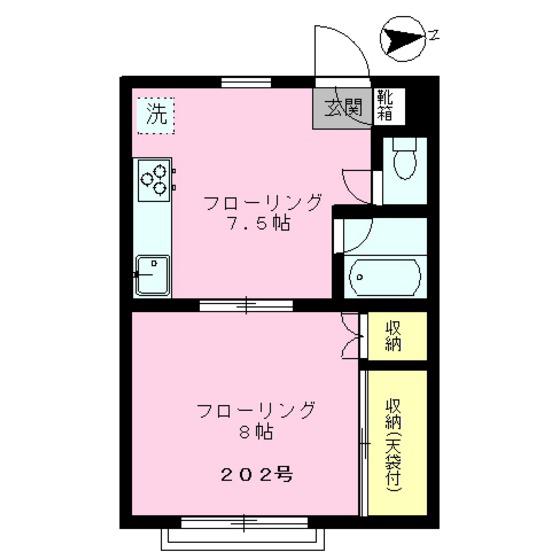 ラ・セゾン吉祥寺(1DK/2階)の間取り写真