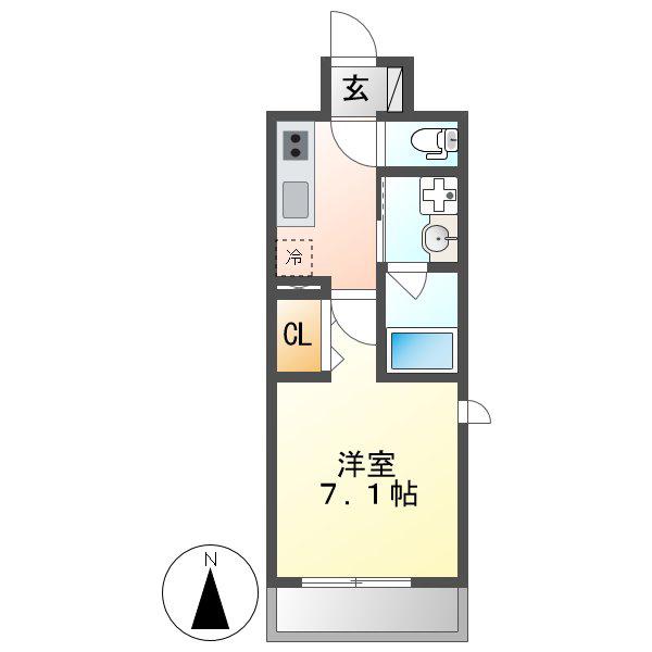 カンピオーネ御器所通(1K/5階)の間取り写真
