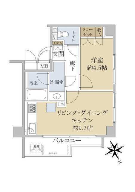 アクシルコート西荻窪(1LDK/2階)の間取り写真