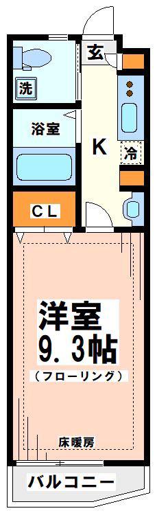 ルーブル三鷹壱番館(1K/3階)の間取り写真