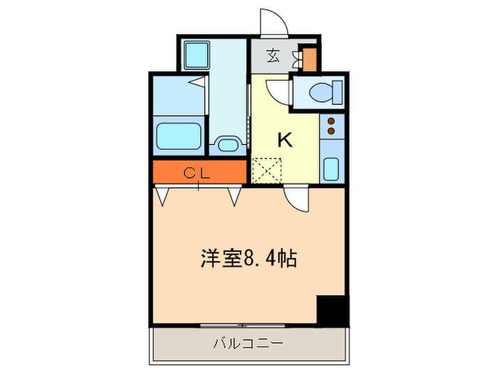ヤマトシャンポール(1K/4階)の間取り写真