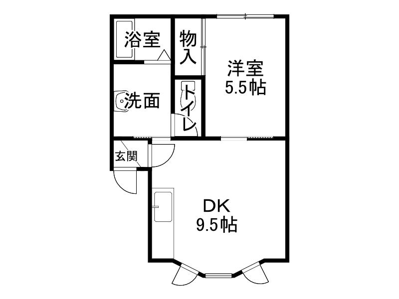 わんわんハイツ(1DK/2階)の間取り写真