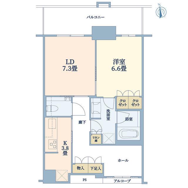 グラングリーン大阪 THE ノース RESIDENCE(1LDK/18階)の間取り写真