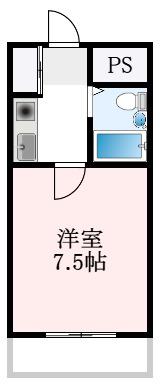 レジデンスベル(ワンルーム/3階)の間取り写真