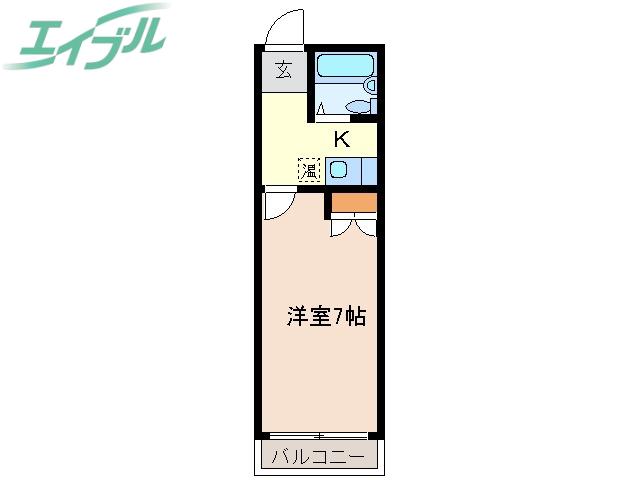 ベース浜田(ワンルーム/6階)の間取り写真